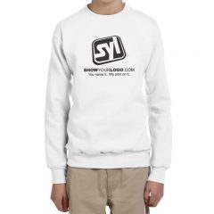 Youth Hanes PrintPro Crewneck Sweatshirts - White