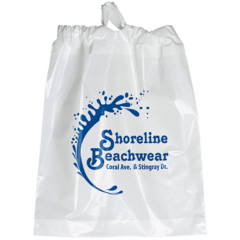 Plastic Drawstring Shopping Bag - polydrawbagwhite