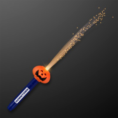 Flashing Fiber Optic Pumpkin Face Wand - pumpkinfaceledwand