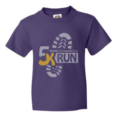 Youth Fruit of the Loom Printed T Shirts - purple