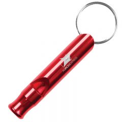 Aluminum Metal Whistle Key Chain - red