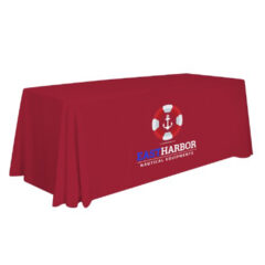 Stain Resistant 3-Sided Table Throw – 8′ - red