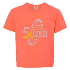 Youth Fruit of the Loom Printed T Shirts - retro heather coral