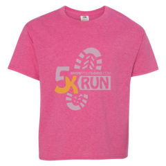 Youth Fruit of the Loom Printed T Shirts - retro heather pink