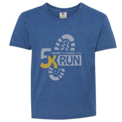 Youth Fruit of the Loom Printed T Shirts - retro heather royal