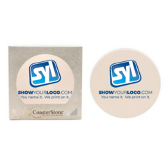 CoasterStone Round Absorbent Stone Coaster – 2 Pack - roundcoaster