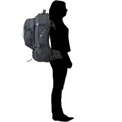 Urban Peak Tripper Backpack (65/15L) - Black In Use