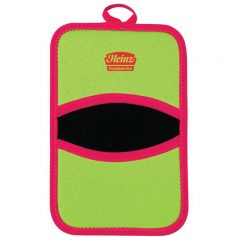Neoprene Dual Pot Holder - Green With Pink