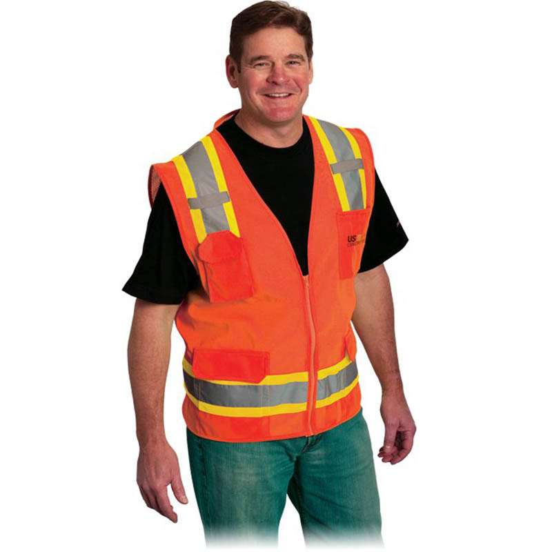 Two Tone 6 Pocket Surveyor Vest - Orange