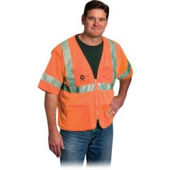 Value 4 Pocket Zipper Mesh Vest - Orange