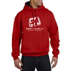 Champion Cotton Max Custom Printed Hoodie - Scarlet With Black
