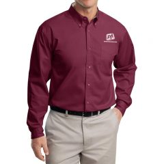 Port Authority Easy Care Button Down Shirts - Burgundy