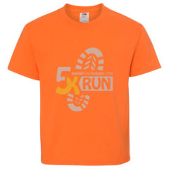 Youth Fruit of the Loom Printed T Shirts - safety orange