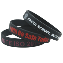 Screen Printed Silicone Wristband Bracelet - screenprintedwristbands4