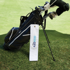 Golf Towel With Tri-fold Grommet - trifoldinuse