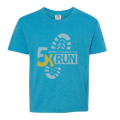 Youth Fruit of the Loom Printed T Shirts - turquoise heather