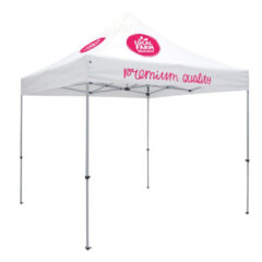 Deluxe 10′ x 10′ Event Tent Kit with Three Location Full-Color Imprint - white