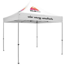 Premium 10′ x 10′ Event Tent Kit with Three Location Full-Color Imprint - white