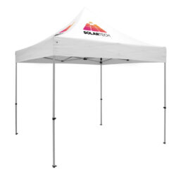 Premium 10′ x 10′ Event Tent Kit with Two Location Full-Color Imprint - white