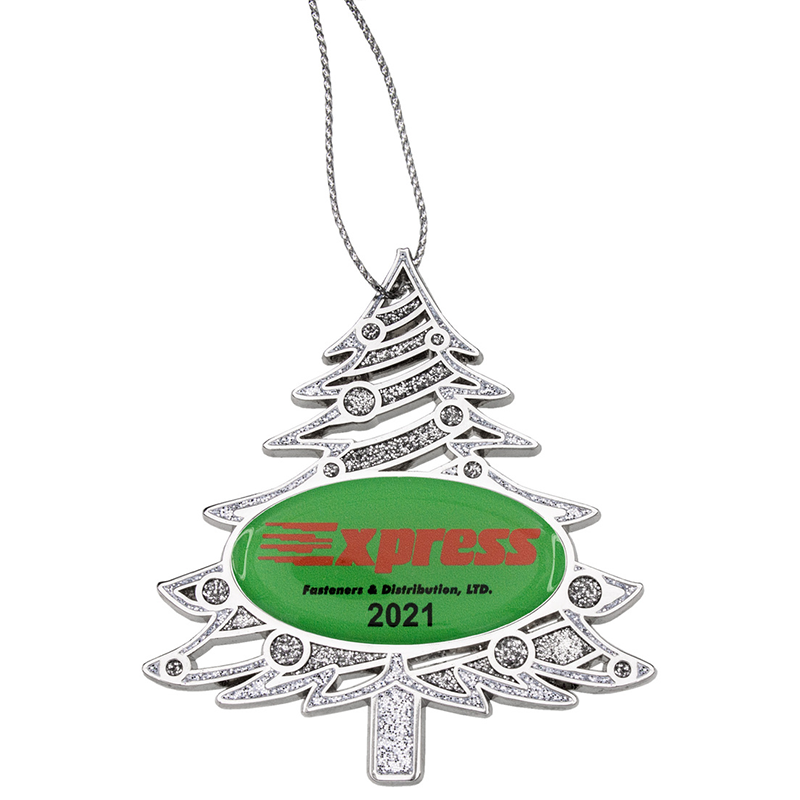Ornament – Die Cast Glitter Christmas Tree - xmas3