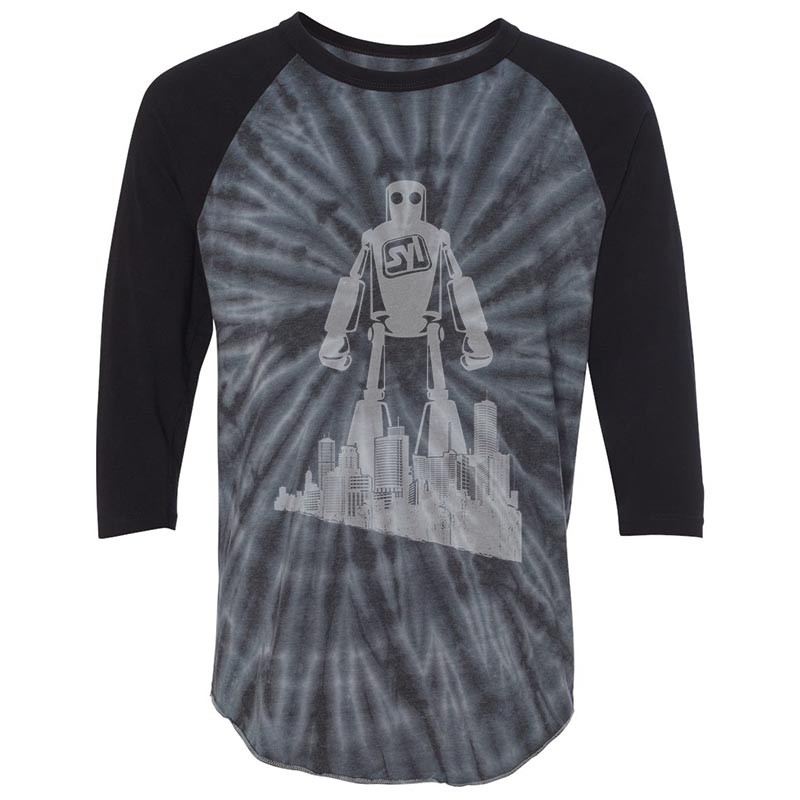 Dyenomite Tie-Dyed Three-Quarter Sleeve Raglan T-Shirt - 50692_f_fl