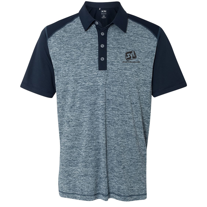 Adidas Golf Heather Colorblock Polo - Rich Blue