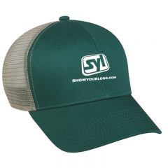 Mesh Back 6 Panel Cap - Dark Green And Khaki
