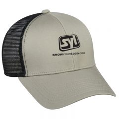 Mesh Back 6 Panel Cap - Khaki And Black
