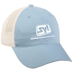 Platinum Series Washed Cotton Cap - Light Blue And White