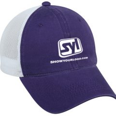 Platinum Series Washed Cotton Cap - Purple And White