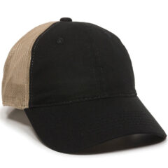 Platinum Series Washed Cotton Cap - fwt-130-black-tan-1webp