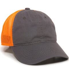 Platinum Series Washed Cotton Cap - fwt-130-charcoal-neon-orange-1webp