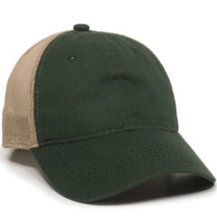 Platinum Series Washed Cotton Cap - fwt-130-dk-green-tan-1webp