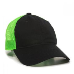 Platinum Series Washed Cotton Cap - fwt-130_black-neon-green_02