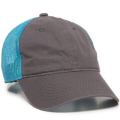 Platinum Series Washed Cotton Cap - fwt-130_charcoal-neon-blue_01webp