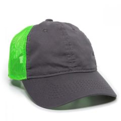 Platinum Series Washed Cotton Cap - fwt-130_charcoal-neon-green_02