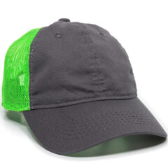 Platinum Series Washed Cotton Cap - fwt-130_charcoal-neon-green_02webp