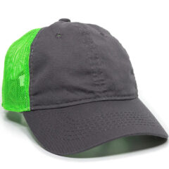 Platinum Series Washed Cotton Cap - fwt-130_charcoal-neon-green_02webp