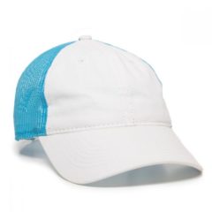 Platinum Series Washed Cotton Cap - fwt-130_white-neon-blue_01