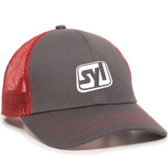 Mesh Back 6 Panel Cap - mbw-600_charcoal-red_02webp