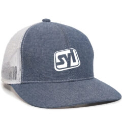 Platinum Series Mesh Back Cap - mbw-800cb_heathered-navy-white_04webp