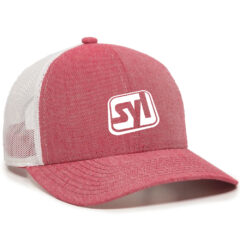 Platinum Series Mesh Back Cap - mbw-800cb_heathered-red-white_02webp