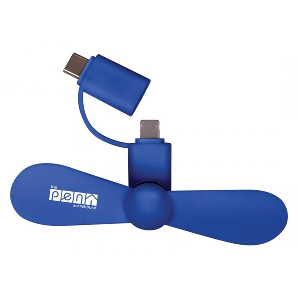 Mini USB Cellphone Fan - t-202b_front_blue_open_blank_1