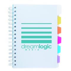 Spiral Notebook with Tabs - 15855_White_Front_1C