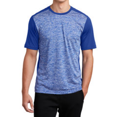 Sport-Tek® PosiCharge® Electric Heather Colorblock Tee - 8060-TRyElTRy-1-ST395TRyElTRyModelFront1-1200W
