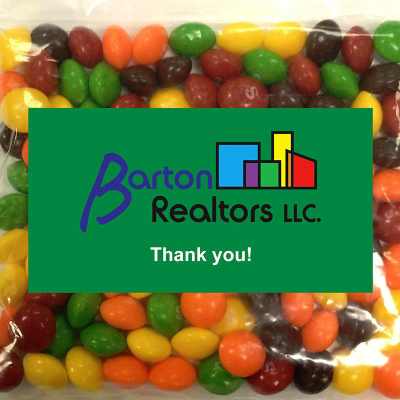 Business Card Magnet w/Large Bag of Skittles® - A3686