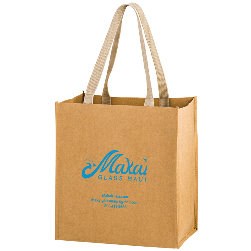Tsunami Washable Kraft Paper Grocery Tote Bag - M0125 one color