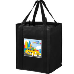 Non-Woven Wine and Grocery Combo Tote Bag - WG131015EV_Black