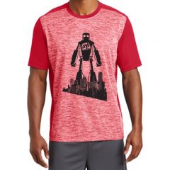 Sport-Tek® PosiCharge® Electric Heather Colorblock Tee - a3714DeepRed