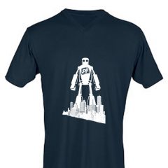 Tultex 207 Unisex Poly-Rich Blend V-Neck Tee - a3730Navy